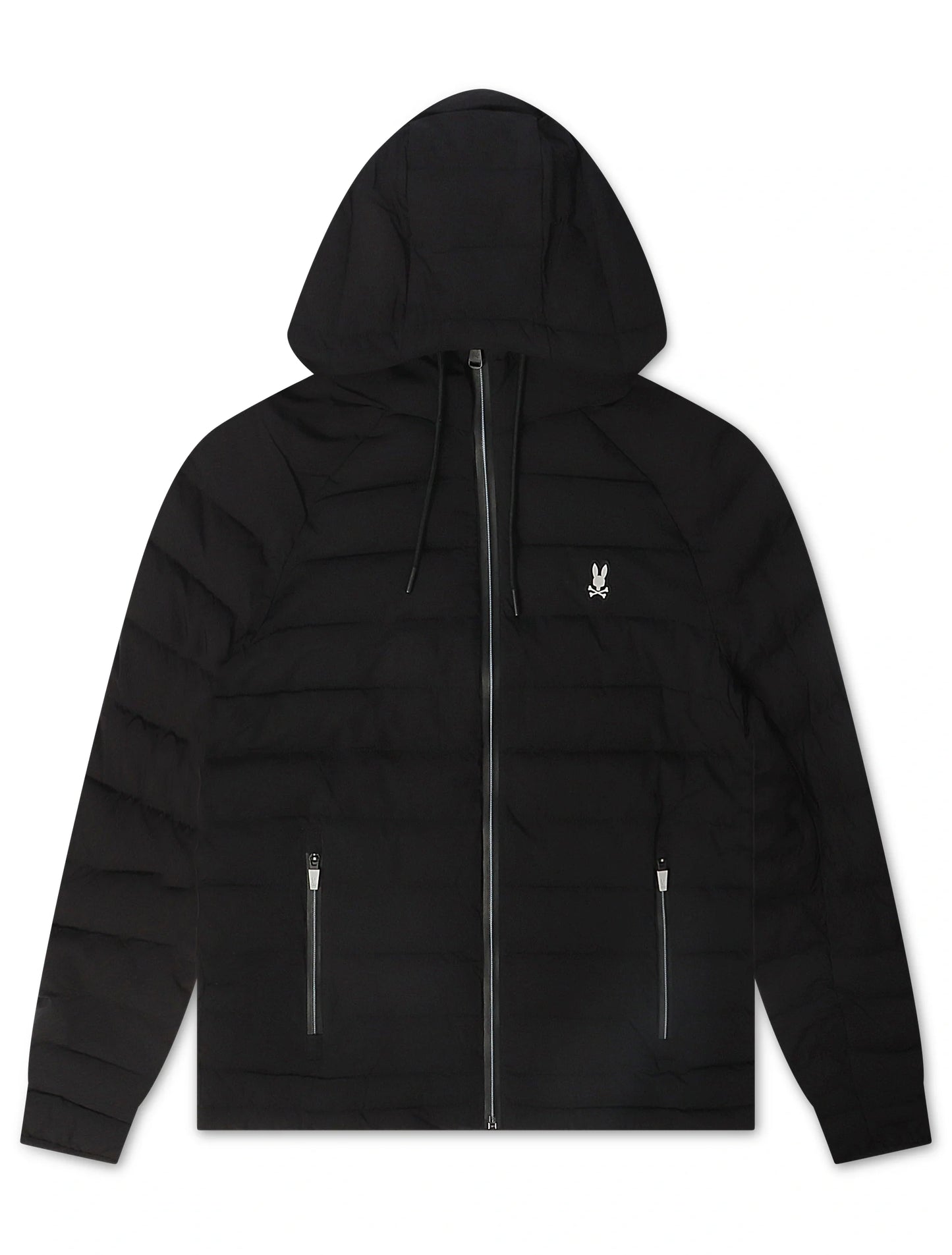 Psycho Bunny Mens Humphrey Hooded Puffer Jacket - Black Denim Exchange
