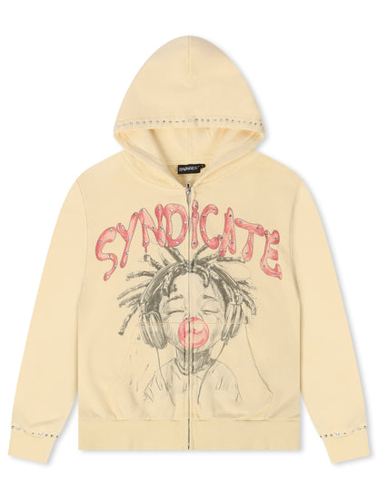 The Syndicate Youth Hoodie - Cream Wash Denim Exchange