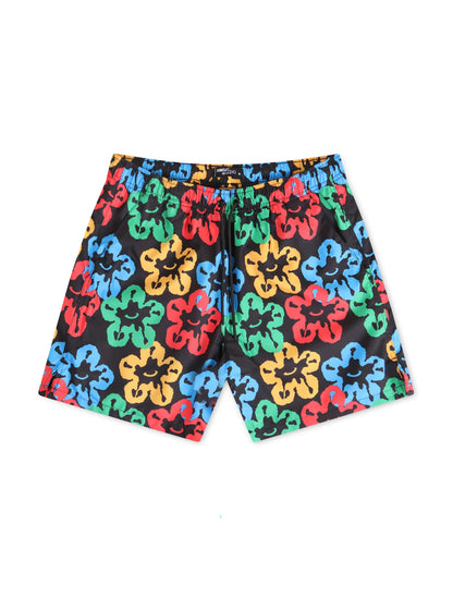 Roku Studio Olympic Tear Drip Nylon Shorts - Black/Multi Denim Exchange