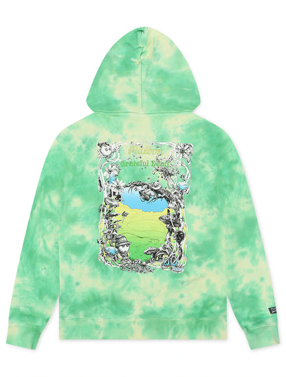 Malbon Grateful Dead Fesque Hoodie - Green Tie Dye Denim Exchange