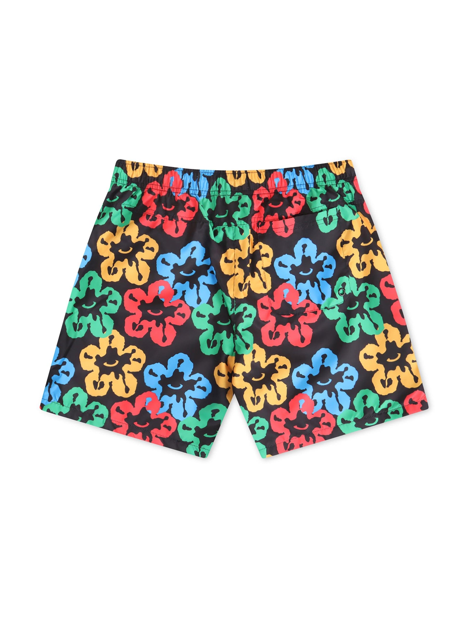 Roku Studio Olympic Tear Drip Nylon Shorts - Black/Multi Denim Exchange