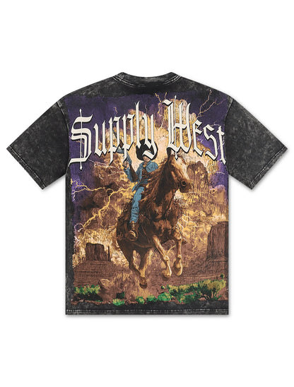 Supply West By Any Means Tee - Black Denim Exchange