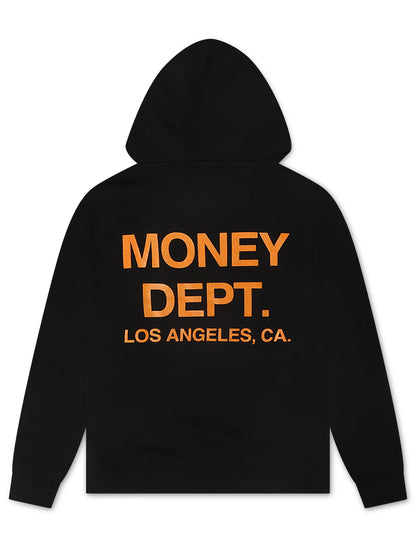 Money Dept. Print Hoodie - Black/Orange Denim Exchange