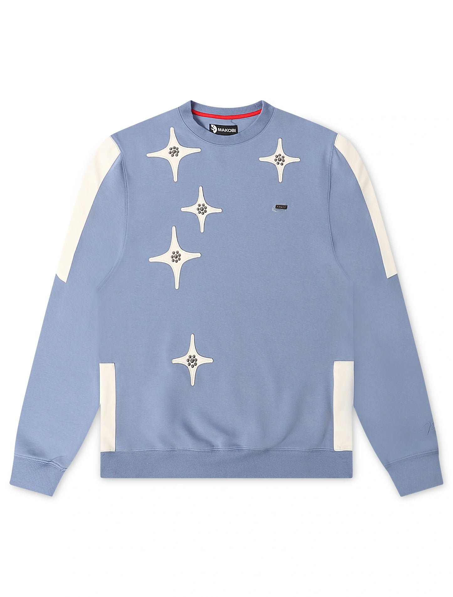 Makobi Star Rhinestone Crewneck - Smoke Blue Denim Exchange