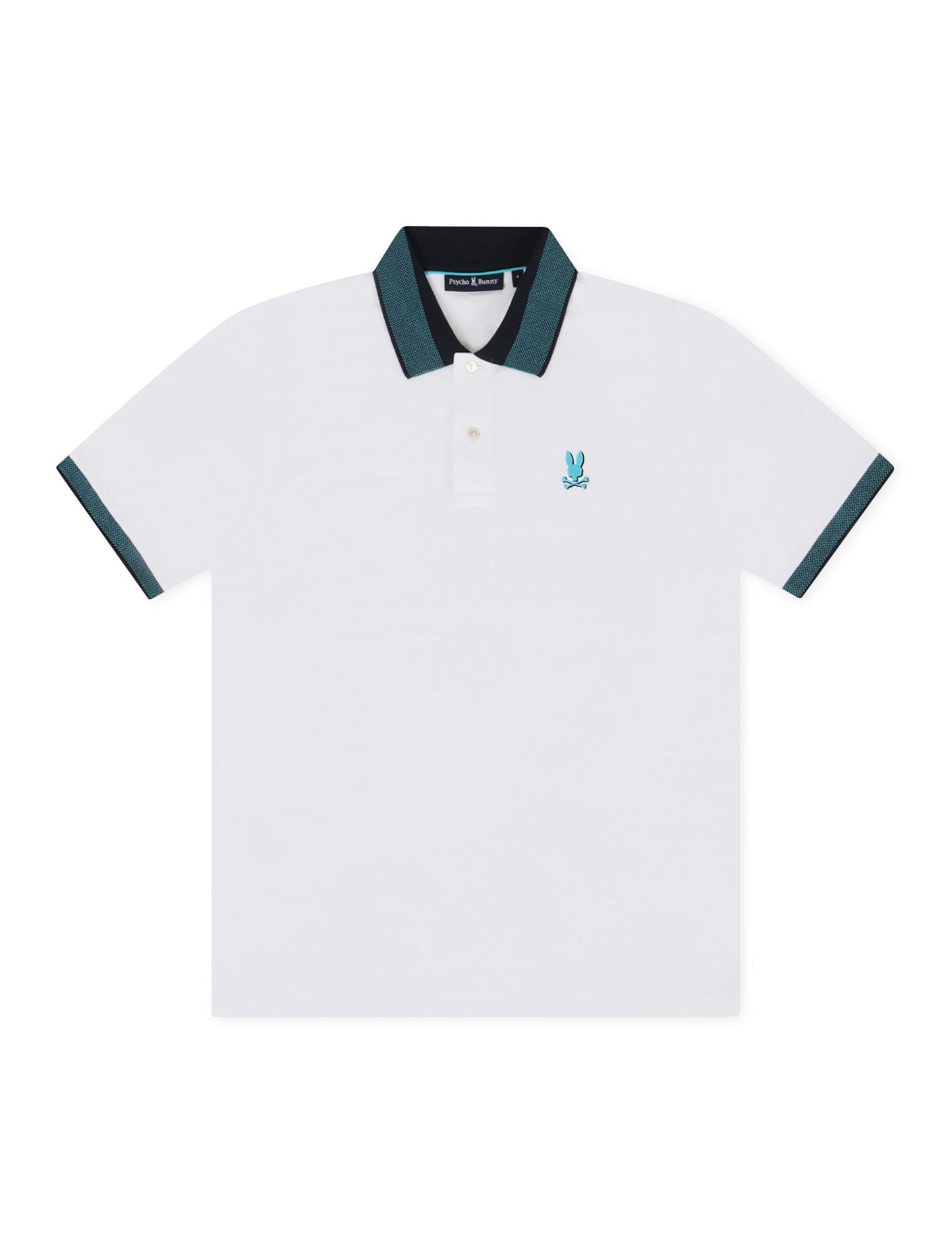 Psycho Bunny Montebello Pique Polo - White Denim Exchange