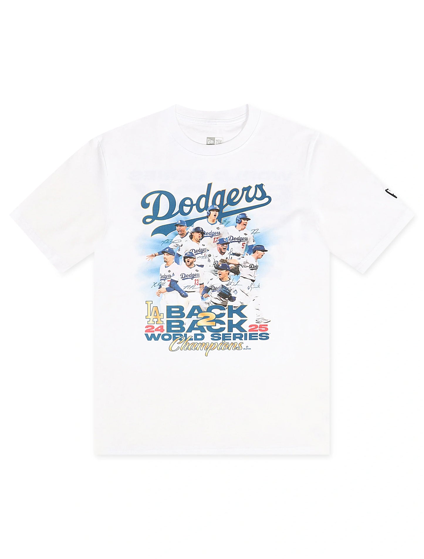 New Era LA Dodgers Back 2 Back Champs Tee - White Denim Exchange