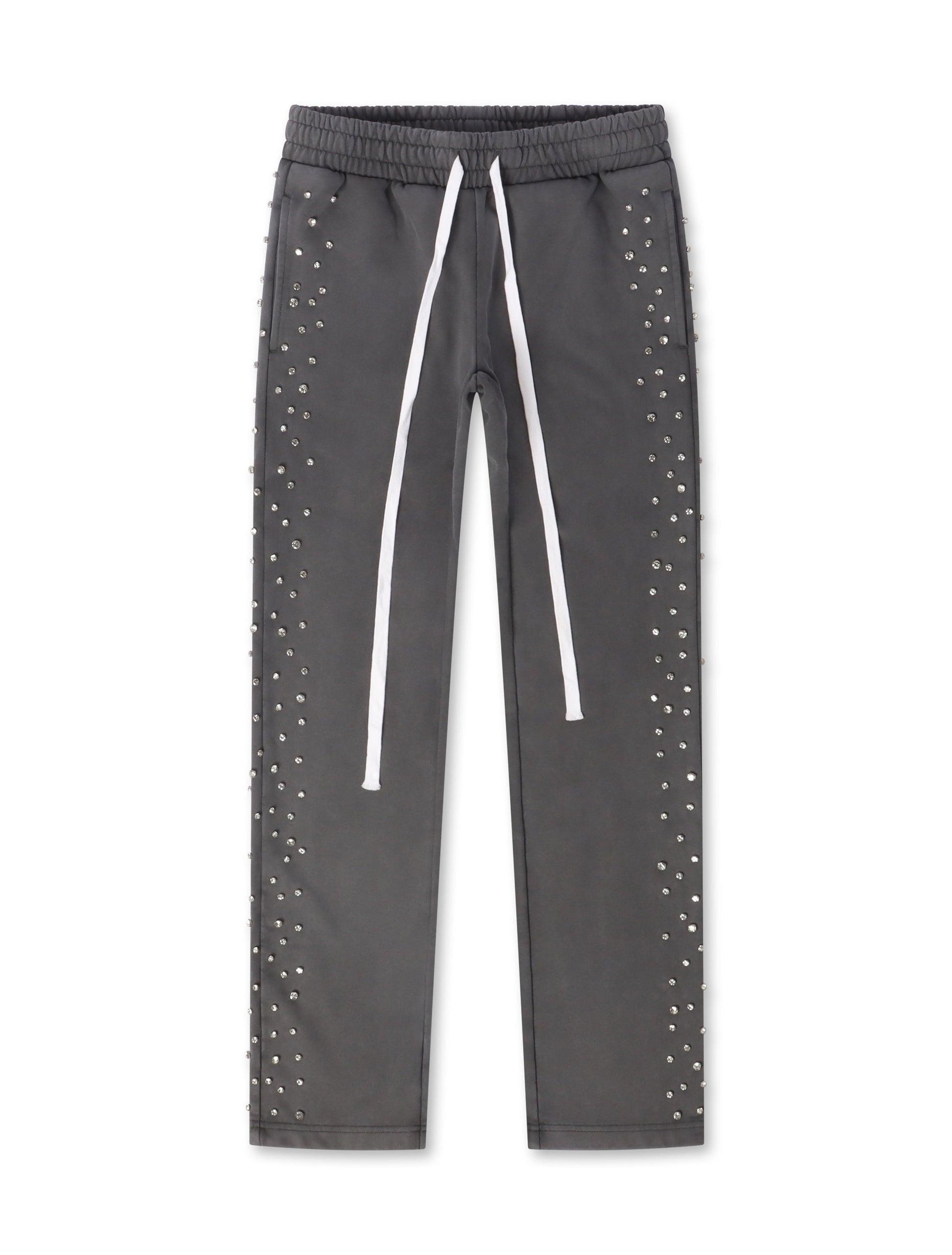 Embellish Ice Lounge Rhinestone Sweatpants - Slate Denim Exchange