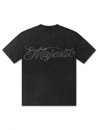 Majestik Keep it Movin Garment Dyed Tee - Black Denim Exchange
