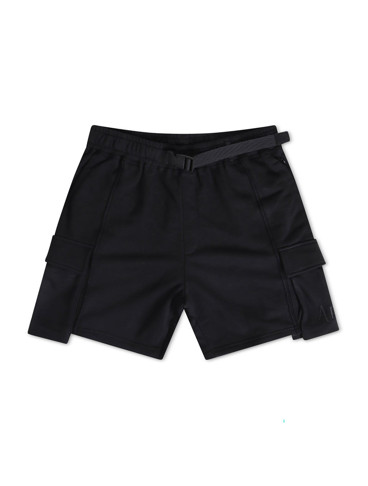 Apastime Vacation in Portugal French Terry Belted Shorts - Black Denim Exchange