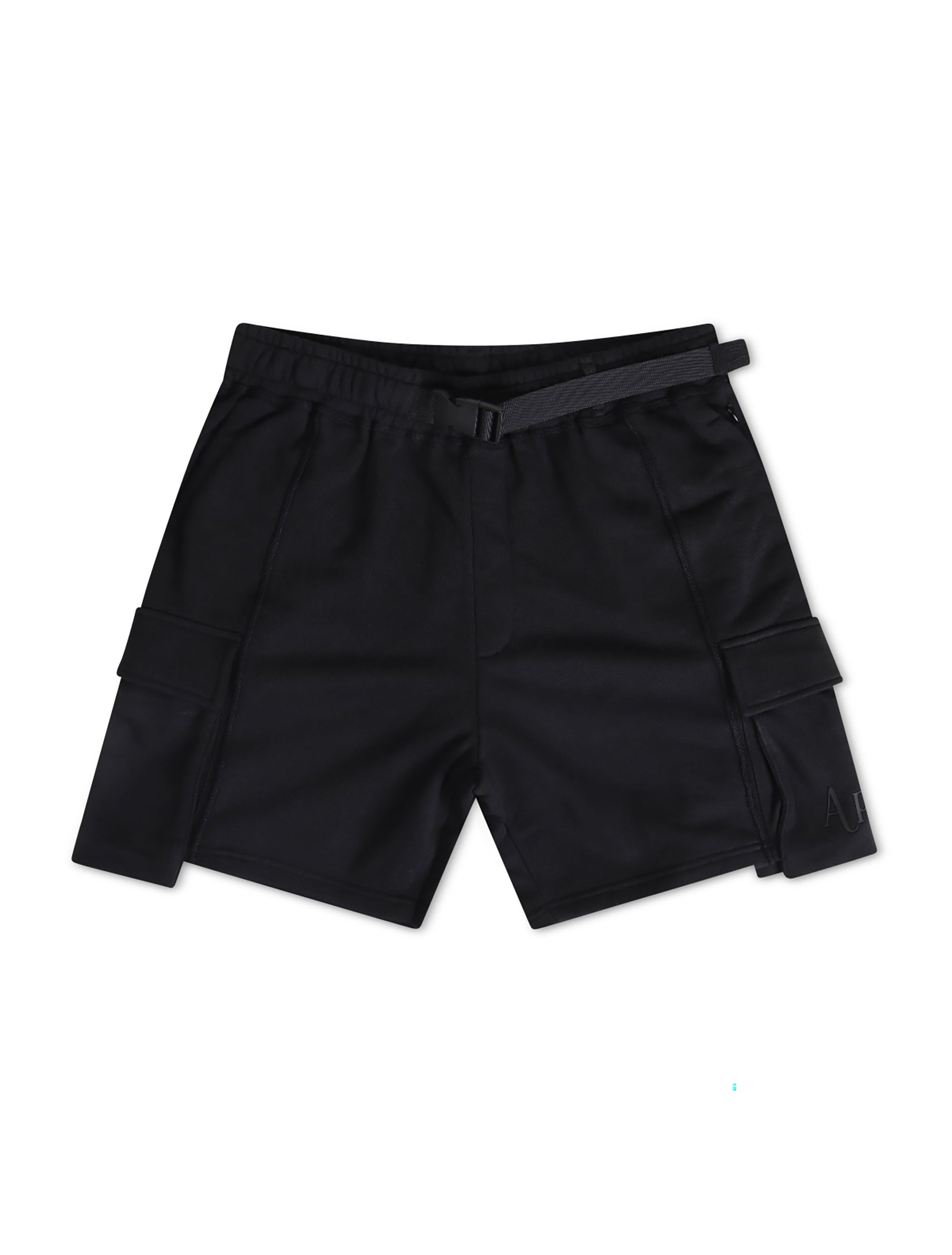Apastime Vacation in Portugal French Terry Belted Shorts - Black Denim Exchange