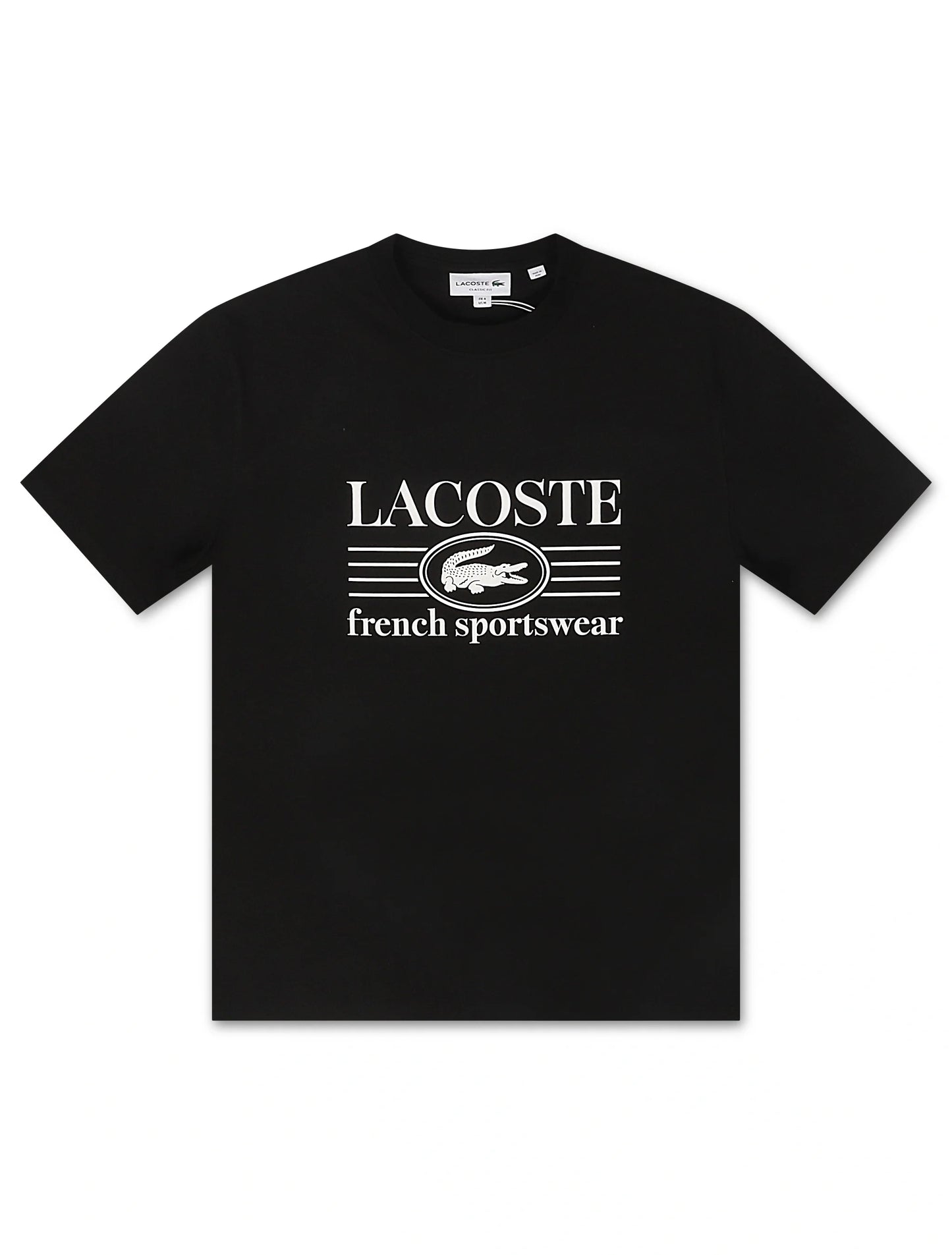 Lacoste Classic Fit Cotton Print Jersey Tee - Black Denim Exchange