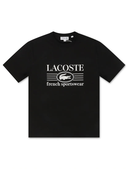 Lacoste Classic Fit Cotton Print Jersey Tee - Black Denim Exchange