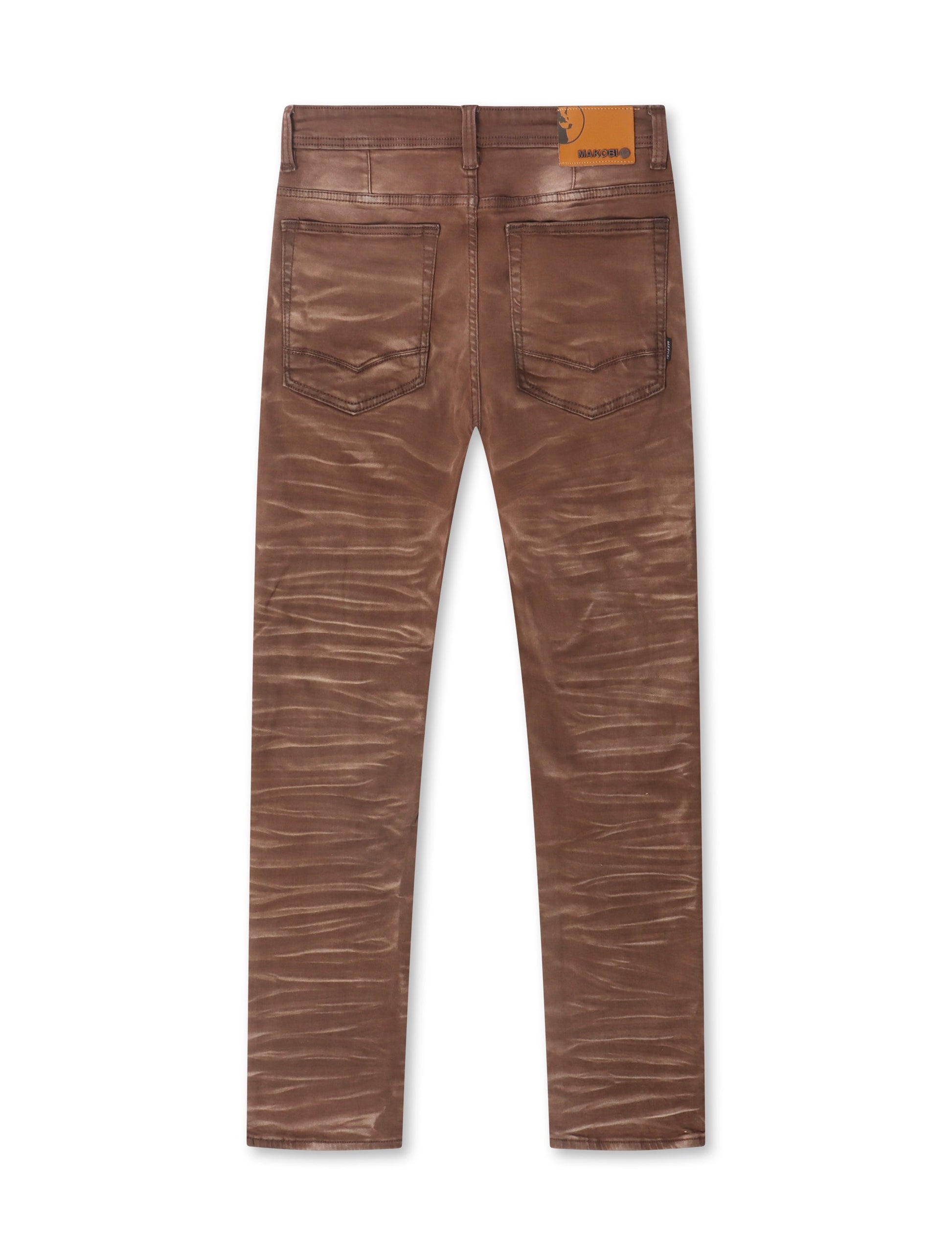 Makobi Distressed Straight Leg Jeans – Brown Denim Exchange