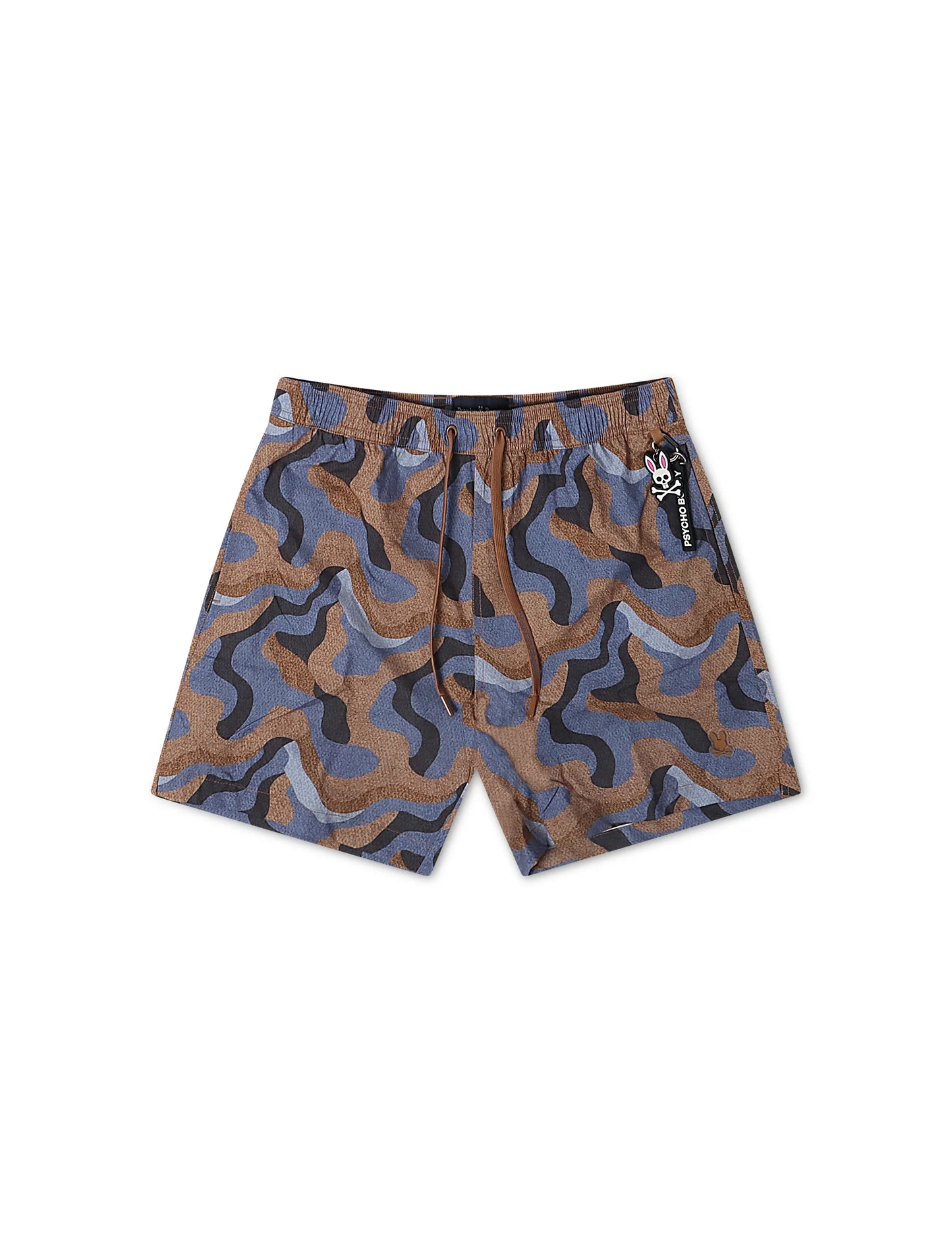 Psycho Bunny Dante Swim Trunks - Brown Denim Exchange