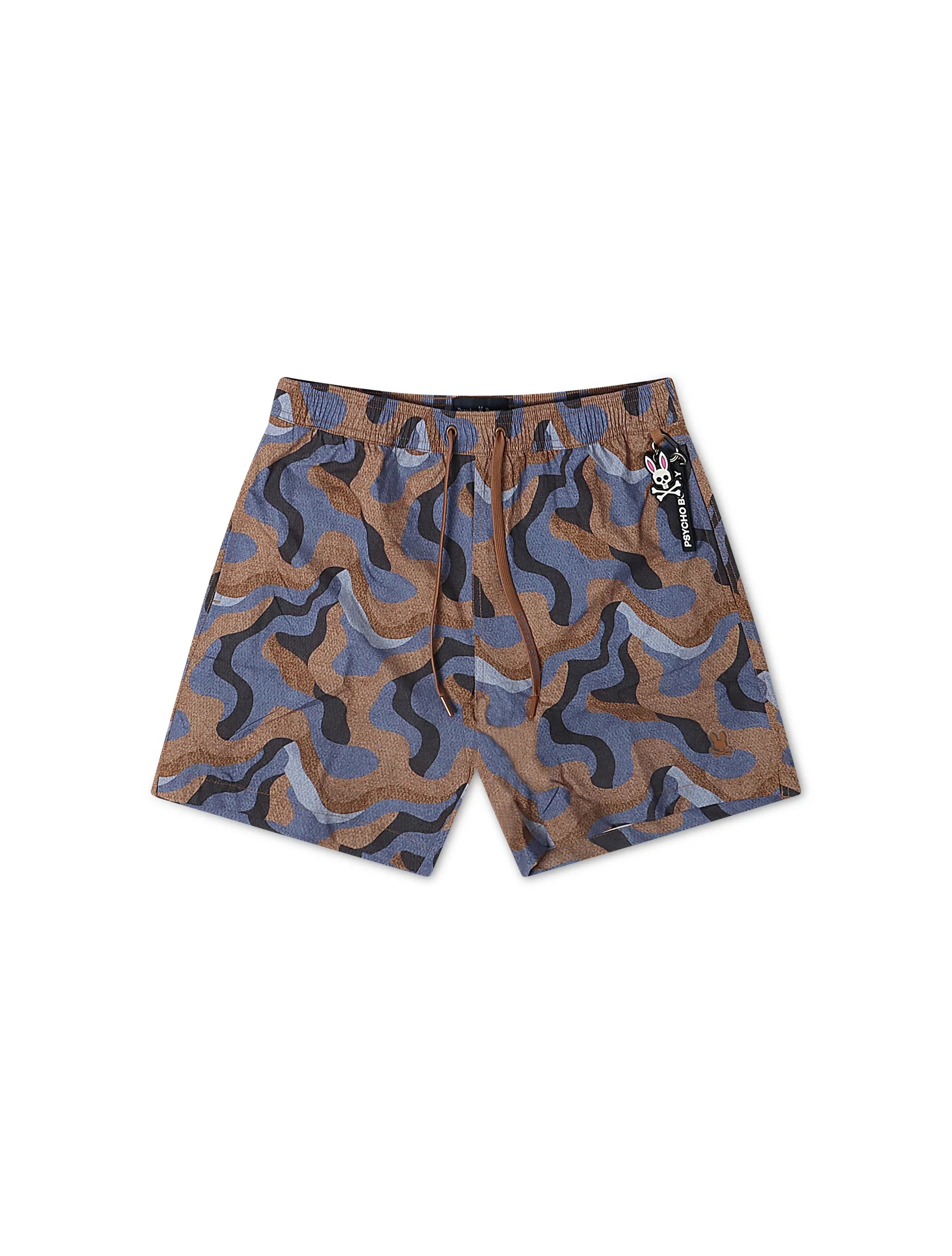 Psycho Bunny Dante Swim Trunks - Brown Denim Exchange