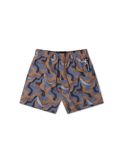 Psycho Bunny Dante Swim Trunks - Brown Denim Exchange