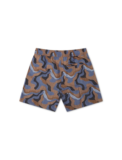 Psycho Bunny Dante Swim Trunks - Brown Denim Exchange