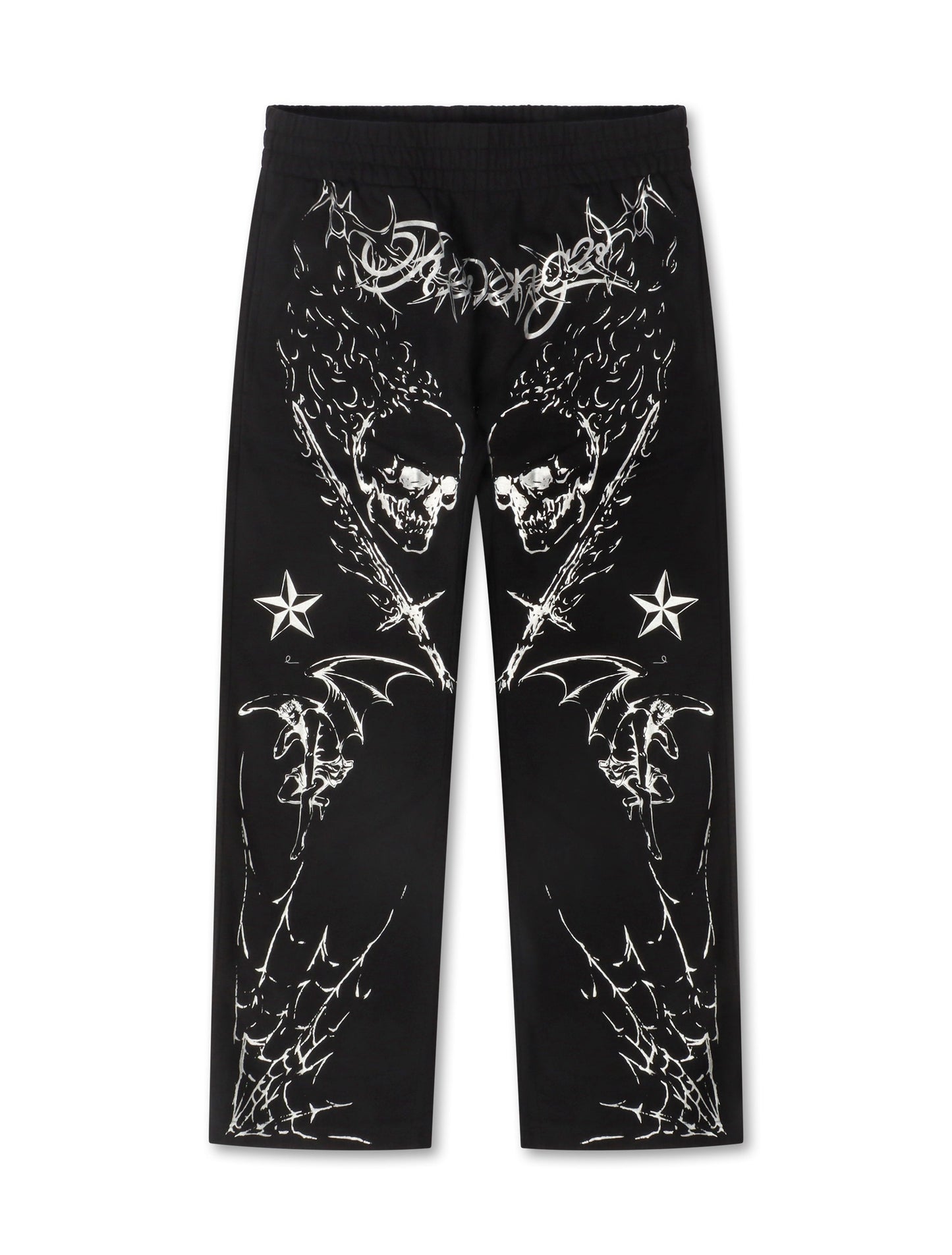 Revenge Tattoo Sweatpants - Black/Silver Denim Exchange