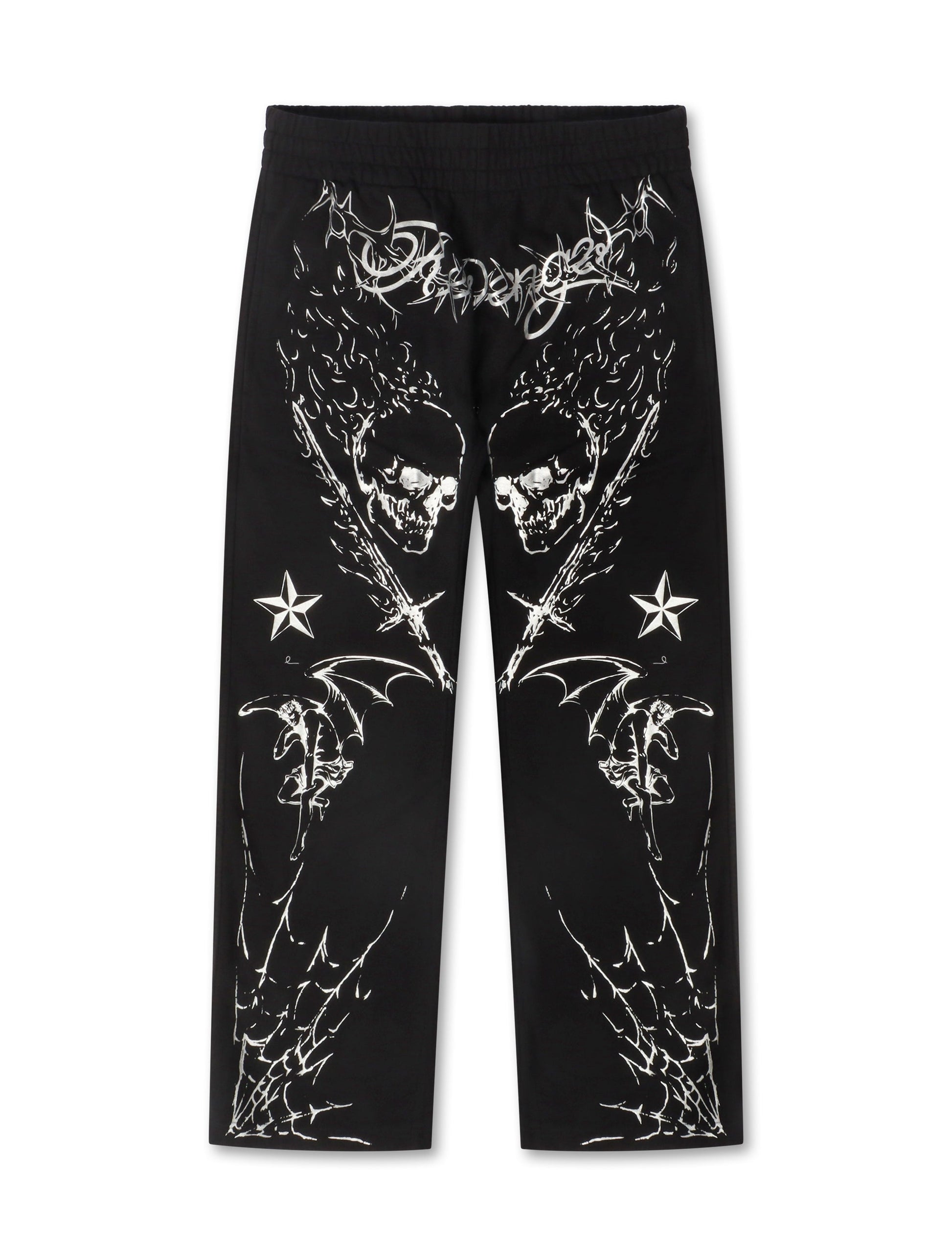 Revenge Tattoo Sweatpants - Black/Silver Denim Exchange
