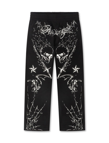 Revenge Tattoo Sweatpants - Black/Silver Denim Exchange