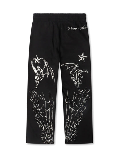 Revenge Tattoo Sweatpants - Black/Silver Denim Exchange