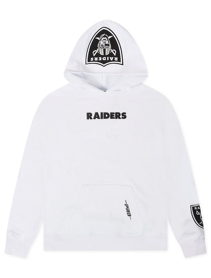 Pro Standard Las Vegas Raiders Wingspan Drop Shoulder Hoodie - White Denim Exchange