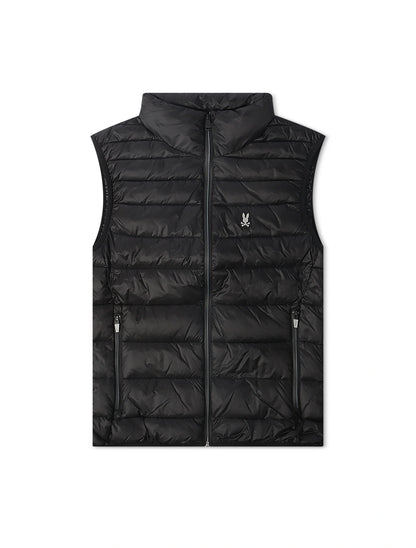Psycho Bunny Blythe Packable Puffer Vest - Black Denim Exchange