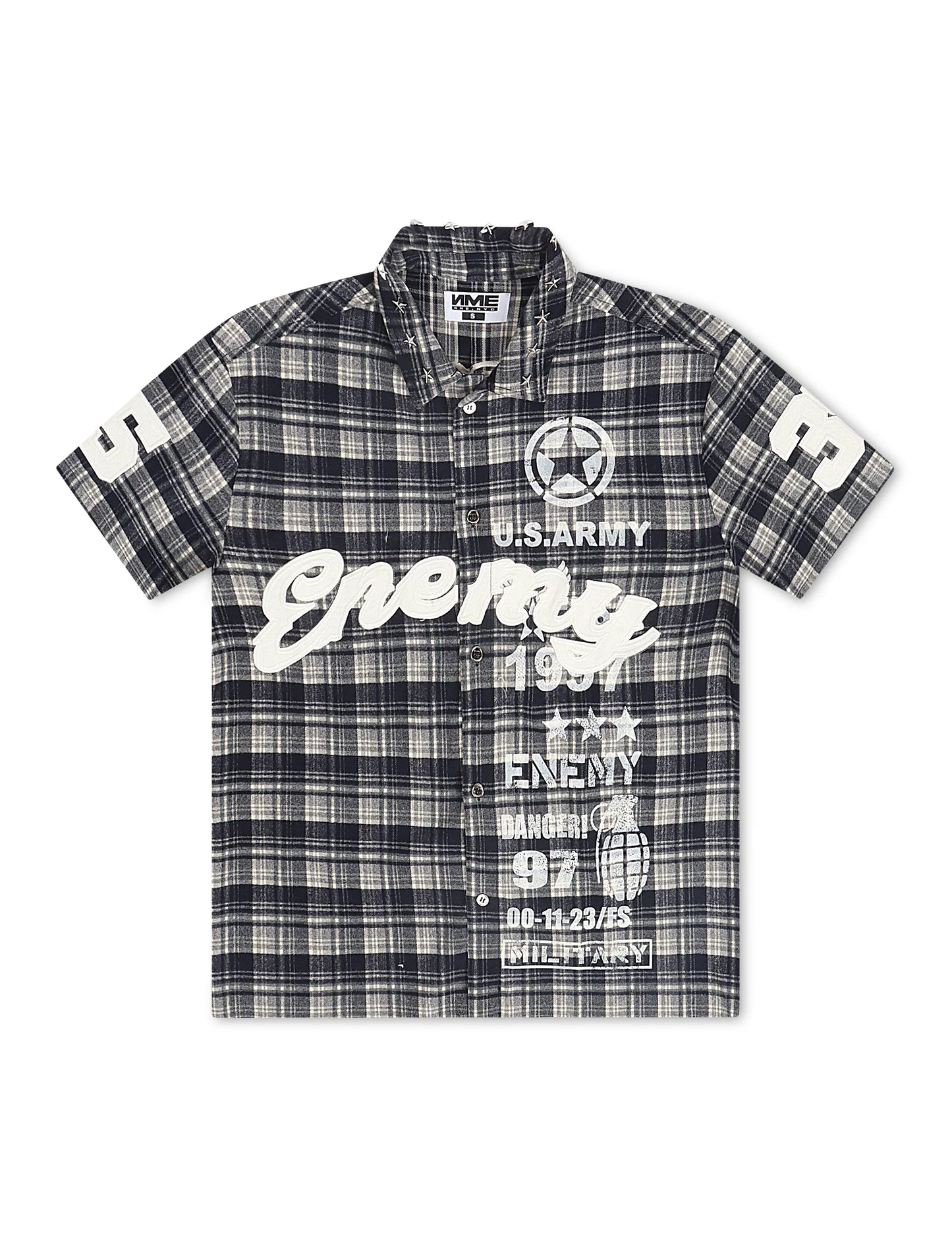 N.M.E NYC No Mercy Flannel Overshirt - Blue Denim Exchange