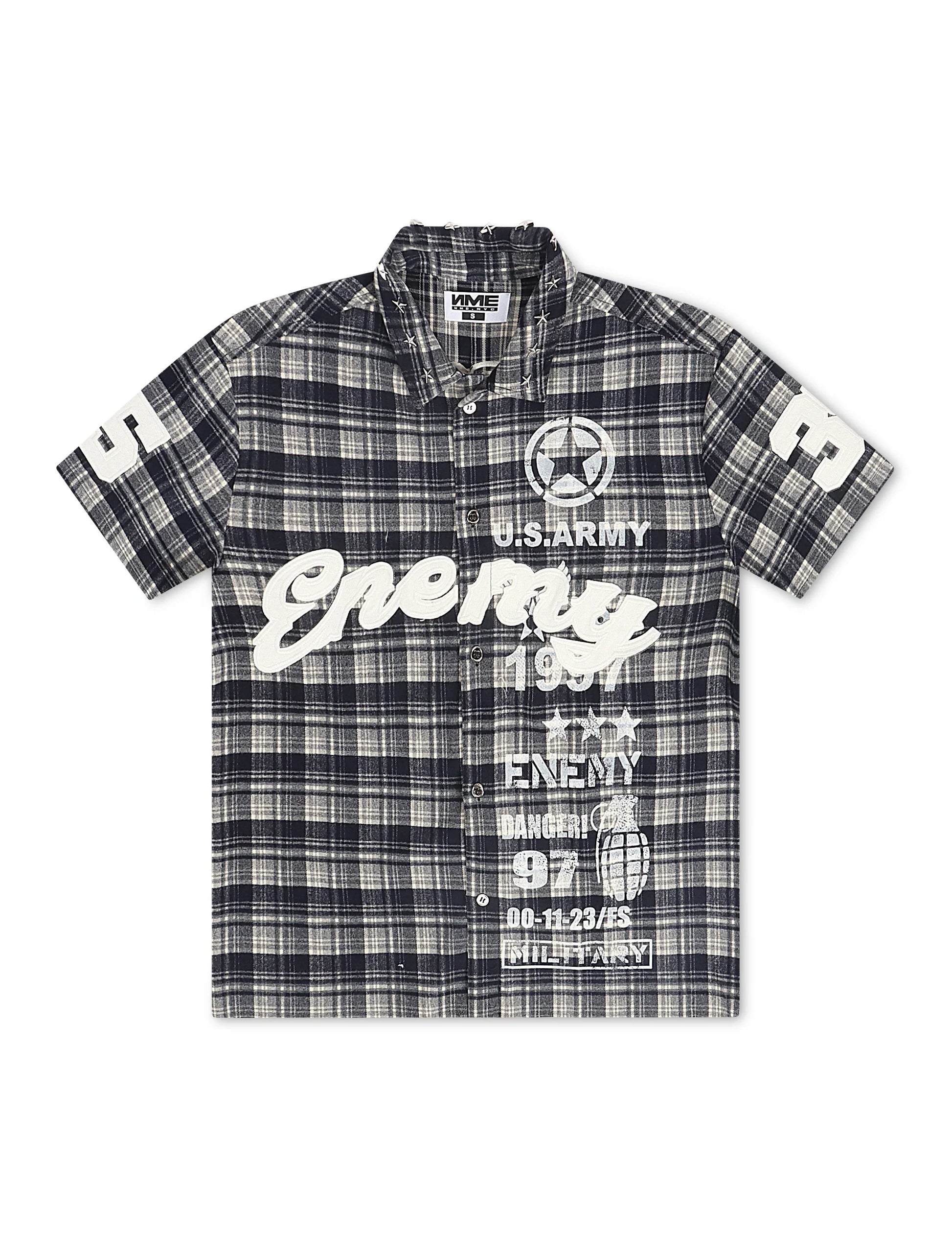 N.M.E NYC No Mercy Flannel Overshirt - Blue Denim Exchange