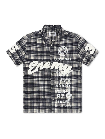 N.M.E NYC No Mercy Flannel Overshirt - Blue Denim Exchange