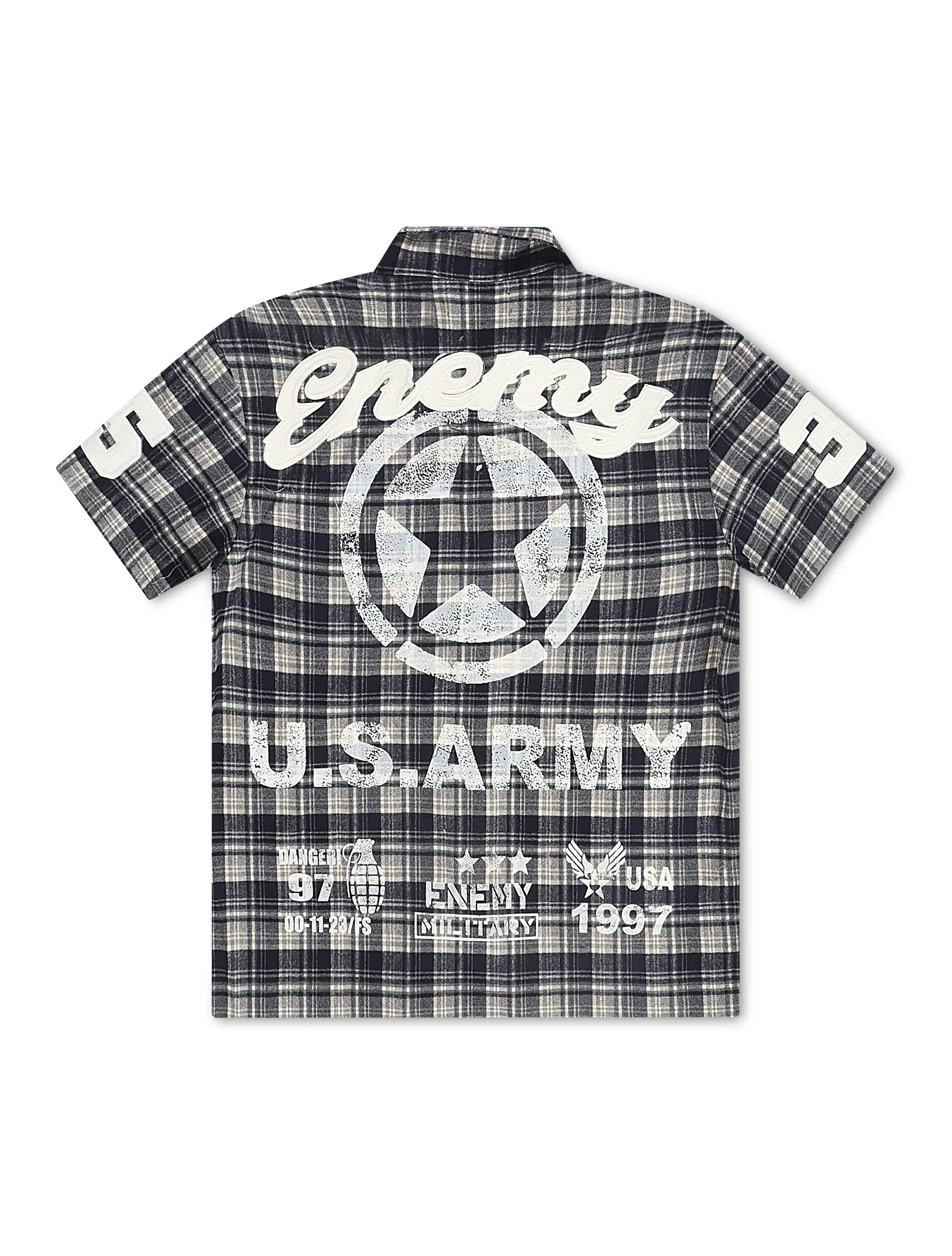N.M.E NYC No Mercy Flannel Overshirt - Blue Denim Exchange