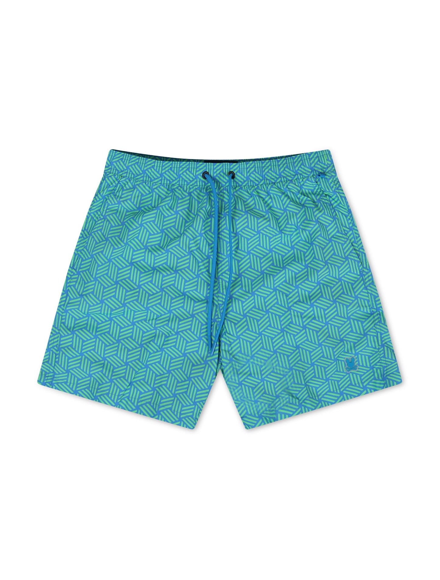 Psycho Bunny Jasper Aop Lightweight Swim Trunk - Green Gecko Denim Exchange
