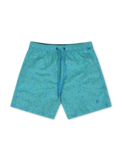 Psycho Bunny Jasper Aop Lightweight Swim Trunk - Green Gecko Denim Exchange