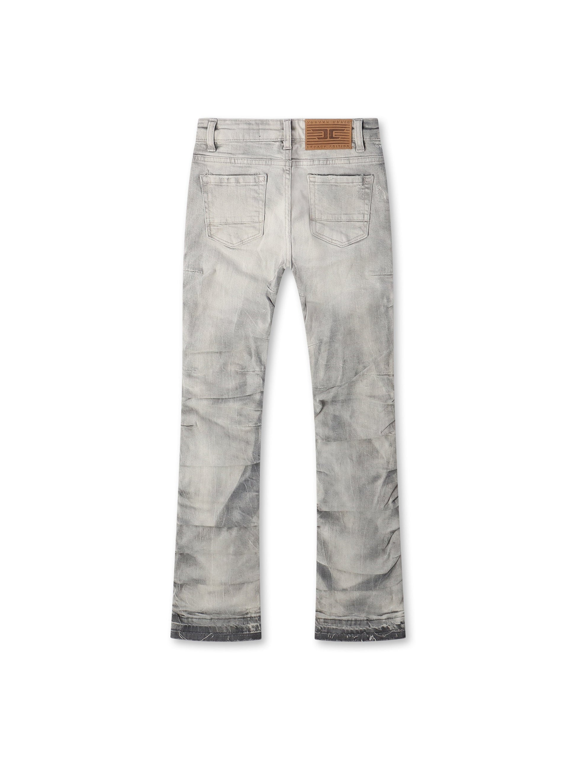 Jordan Craig Kids Pleated Side Seam Shredded Jeans - Arctic Grey Denim Exchange