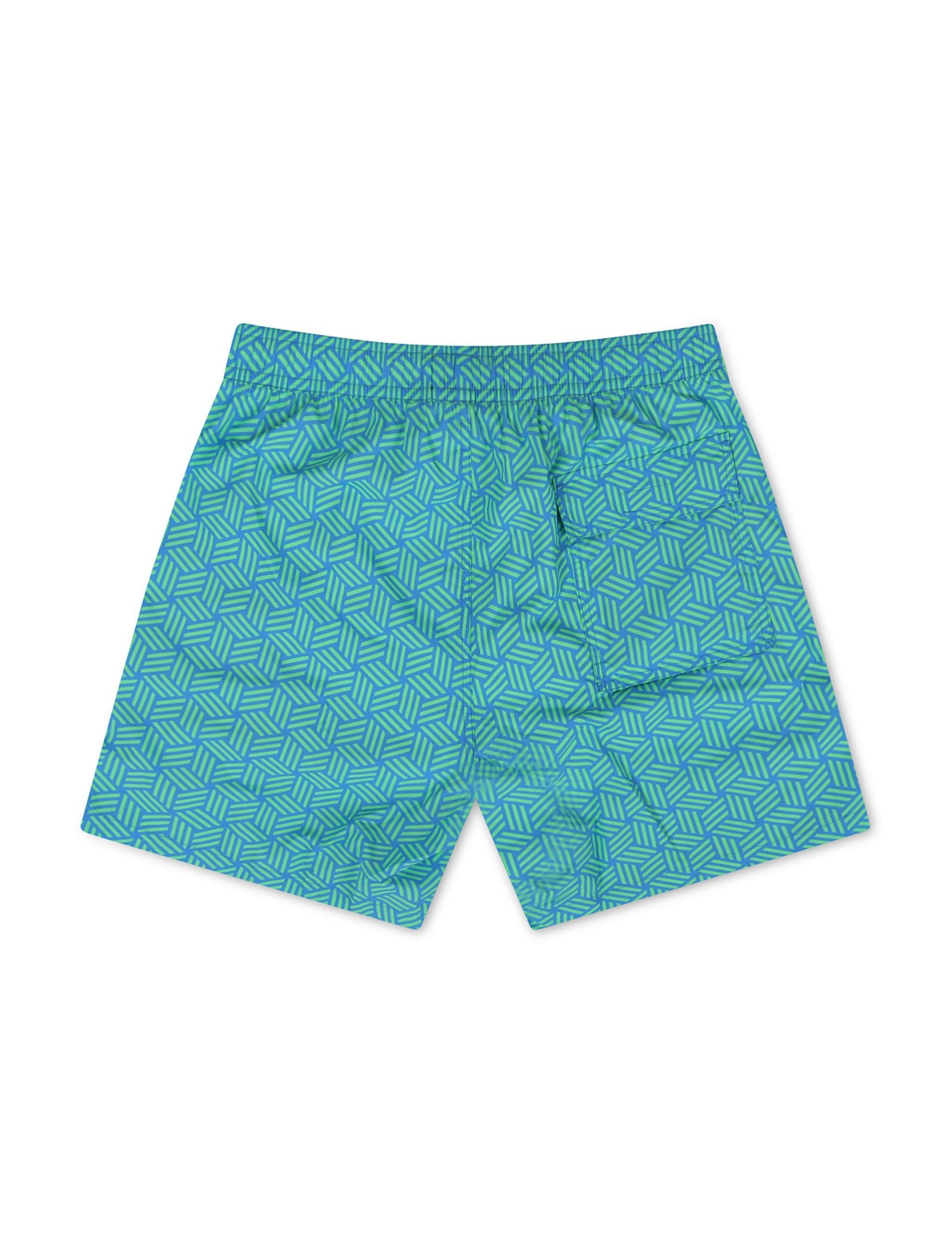 Psycho Bunny Jasper Aop Lightweight Swim Trunk - Green Gecko Denim Exchange