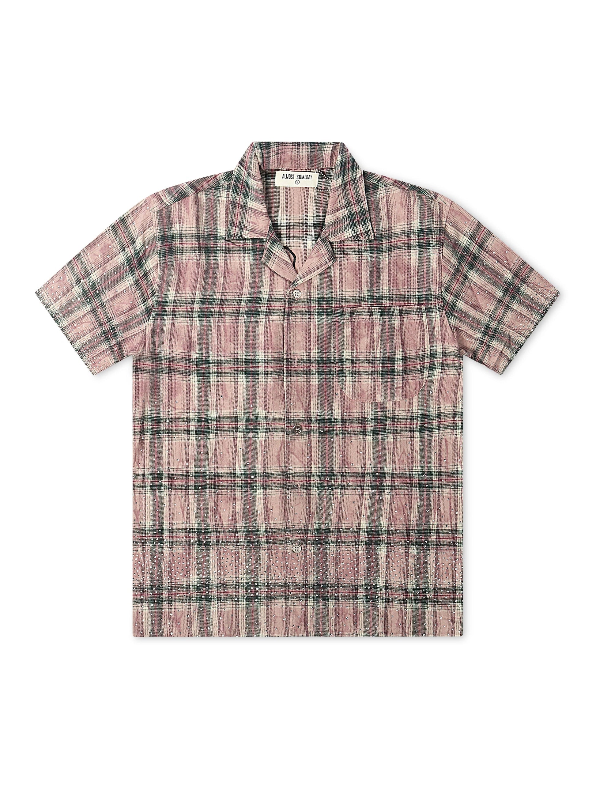 Almost Someday Solomon Rhinestone Flannel - Maroon Denim Exchange