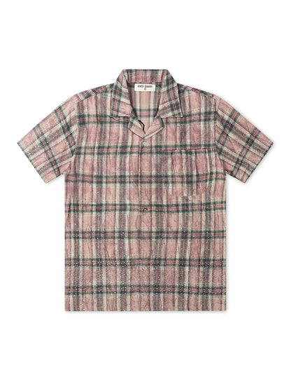 Almost Someday Solomon Rhinestone Flannel - Maroon Denim Exchange