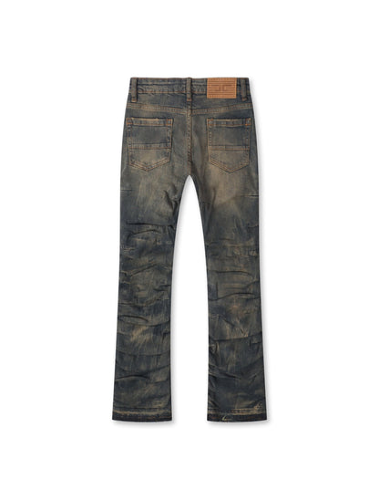 Jordan Craig Kids Pleated Side Seam Shredded Jeans - Dark Vintage Denim Exchange