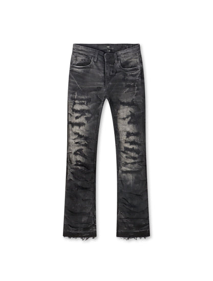 Jordan Craig Kids Pleated Side Seam Shredded Jeans - Black Shadow Denim Exchange