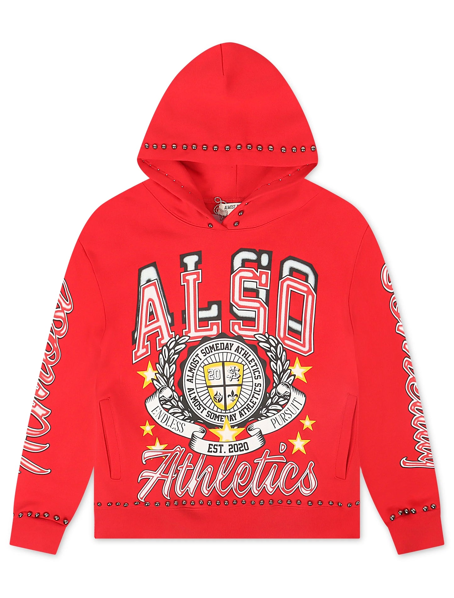Almost Someday Also Athletics Hoodie - Red Denim Exchange