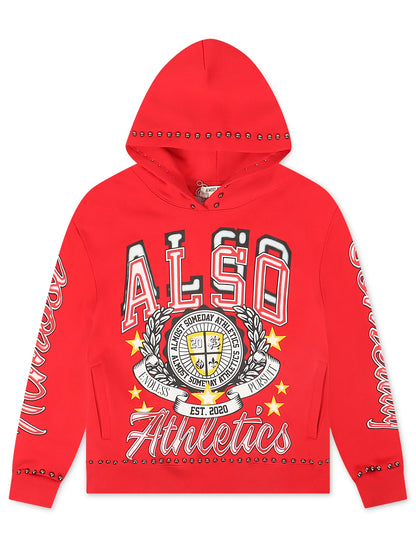 Almost Someday Also Athletics Hoodie - Red Denim Exchange