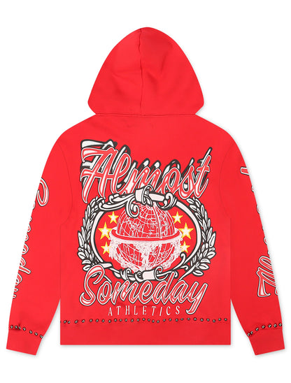 Almost Someday Also Athletics Hoodie - Red Denim Exchange