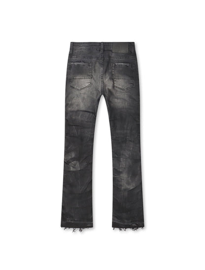 Jordan Craig Kids Pleated Side Seam Shredded Jeans - Black Shadow Denim Exchange