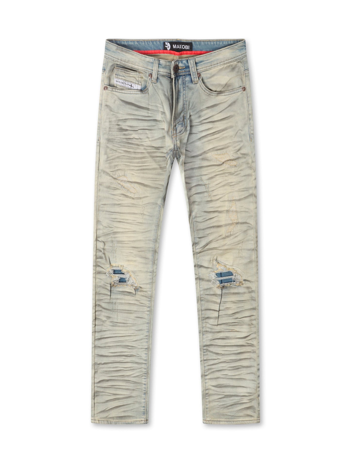 Makobi Distressed Straight Leg Jeans – Dirt Wash Denim Exchange