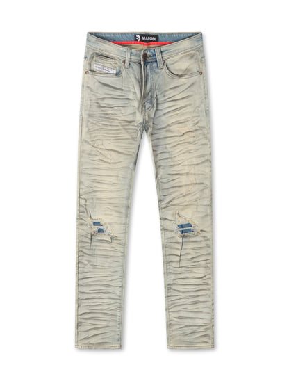 Makobi Distressed Straight Leg Jeans – Dirt Wash Denim Exchange