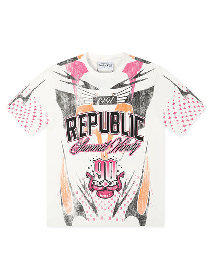 Smoke Rise Republic Tee - Lilac Rose Denim Exchange