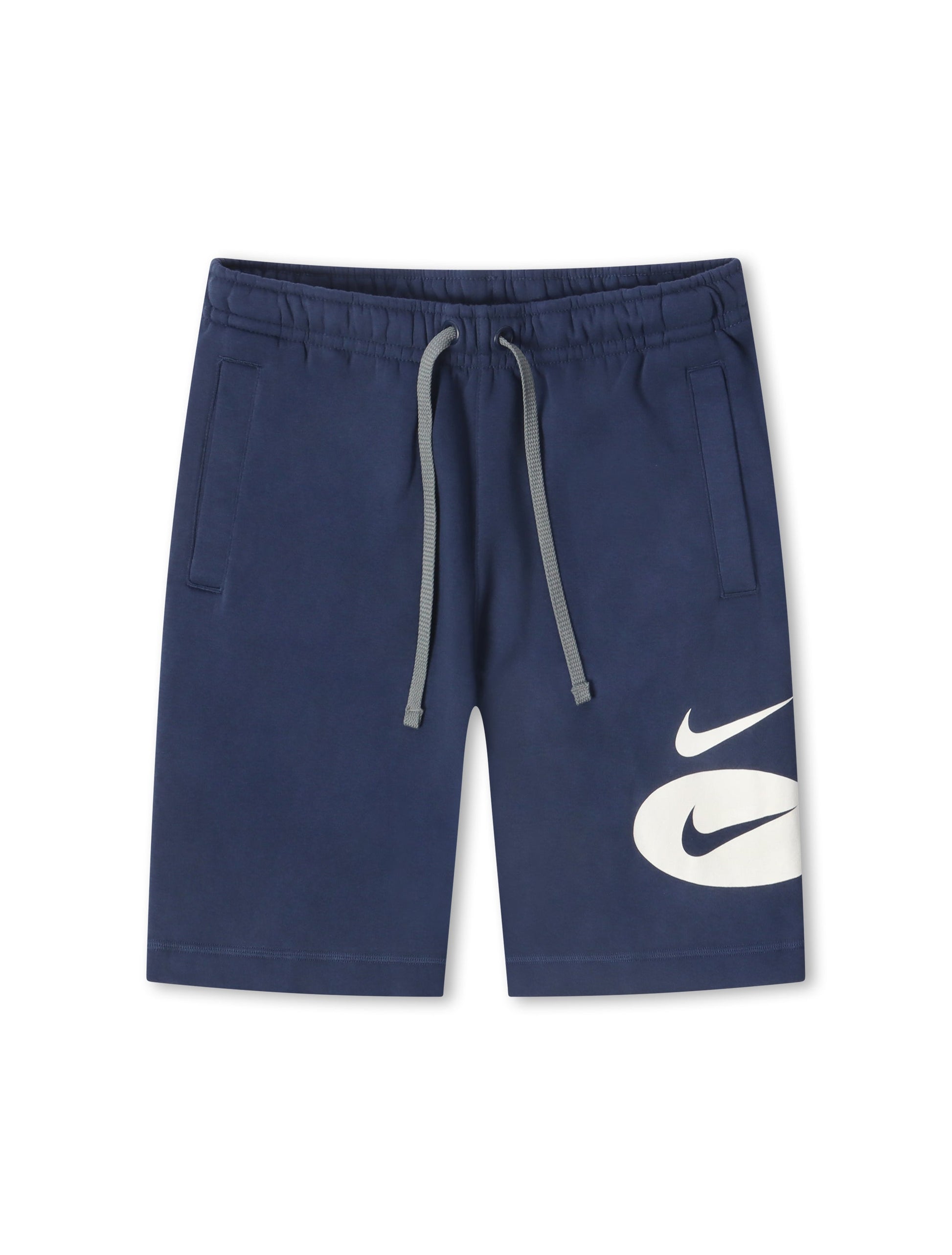 Nike Club Swoosh Logo Drawstring Shorts - Navy Denim Exchange