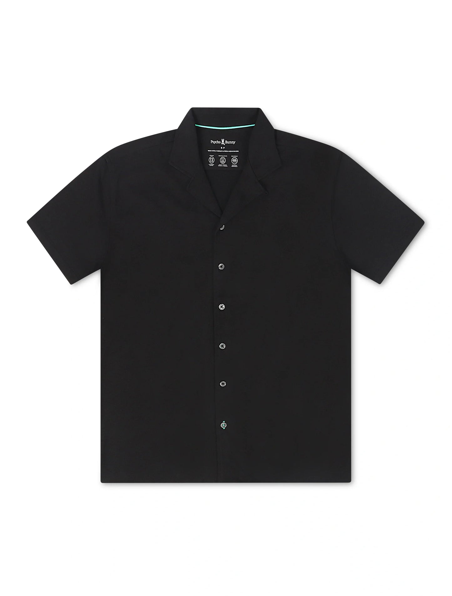 Psycho Bunny Bryan Camp Collar Shirt - Black Denim Exchange