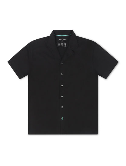 Psycho Bunny Bryan Camp Collar Shirt - Black Denim Exchange