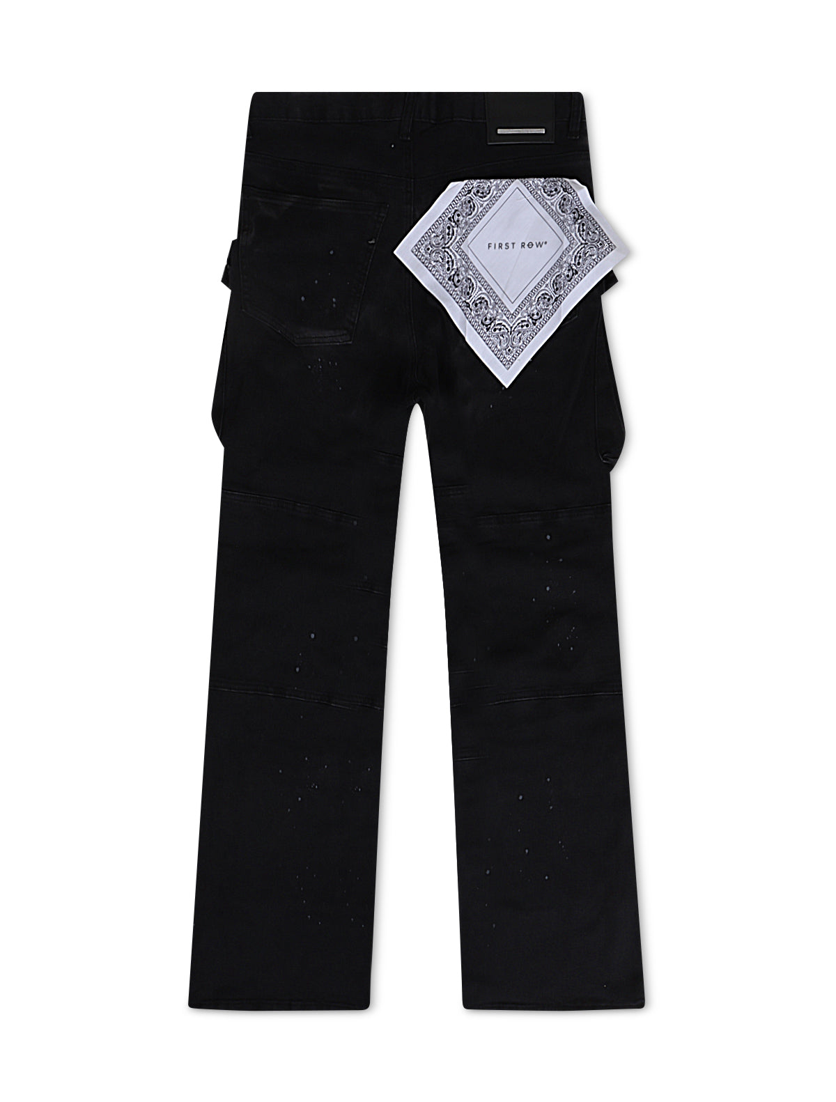 First Row Relaxed Fit Utility Cargo Pants - Black Denim Exchange